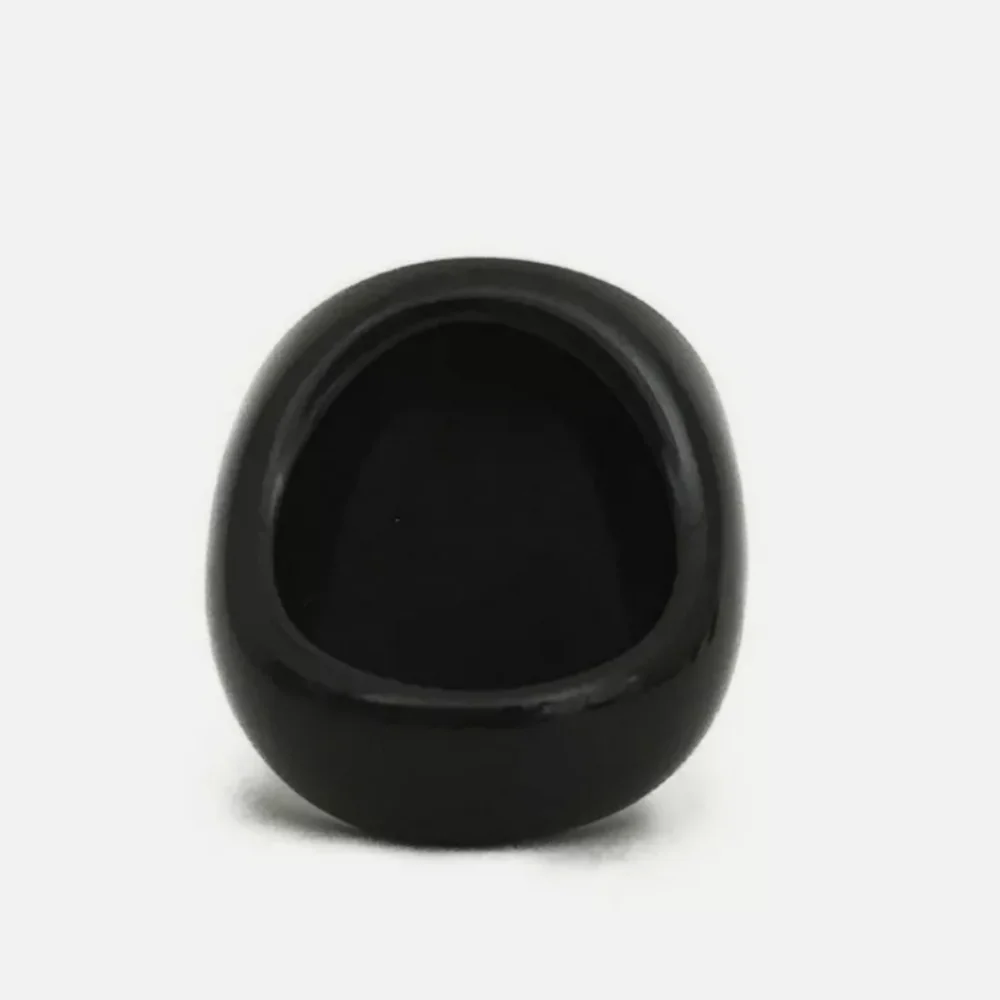 CHANEL CC LOGO BLACK PLASTIC RING/Q4248